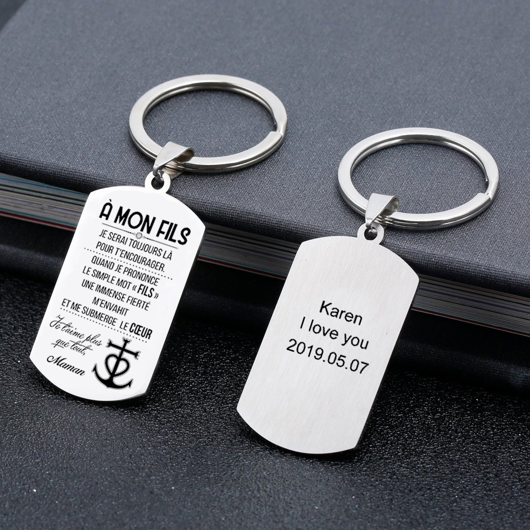 A mon fils - Maman-Porte-Clés Personnalisé texte