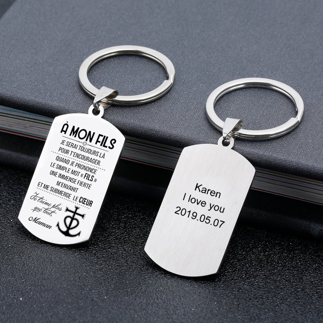 A mon fils - Maman-Porte-Clés Personnalisé texte