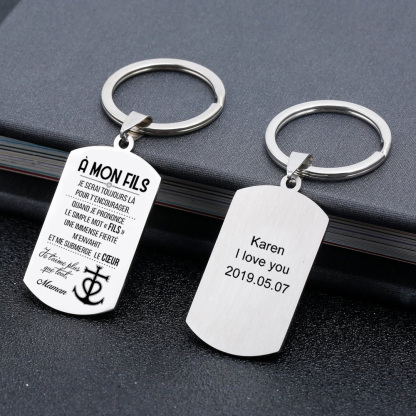 A mon fils - Maman-Porte-Clés Personnalisé texte