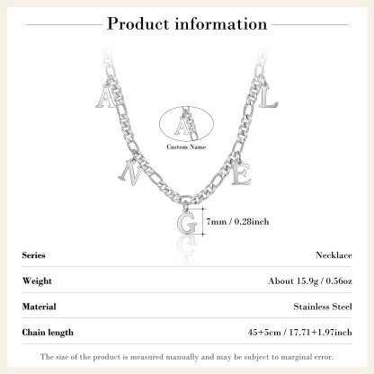 Collier Chaîne à Maillons Prénom Personnalisé 5 Lettres