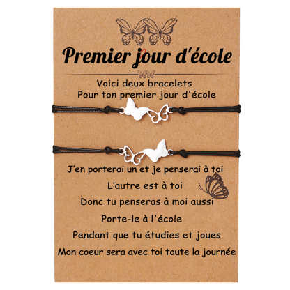 2PCS Ensemble de Bracelets Papillon Bracelet en Commun Cadeau Rentrée 