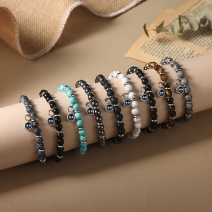 Bracelet Homme Projection de Pierres Photo Personnalisée