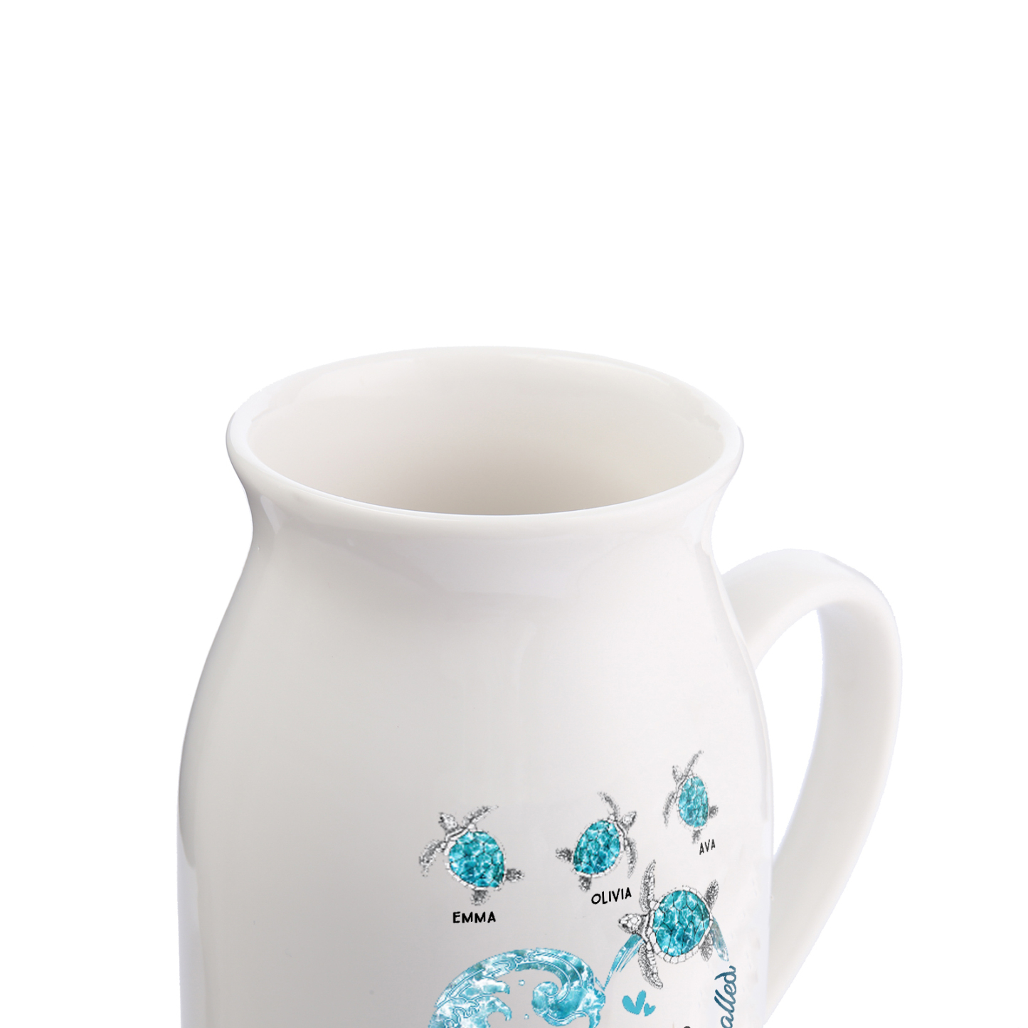 Vase à Fleurs Tortue de Mer 3 Prénoms Personnalisés avec 1 Texte Décoration de la Maison