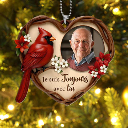 Décoration Sapin Noël Cardinal Mémorial Photo Personnalisée