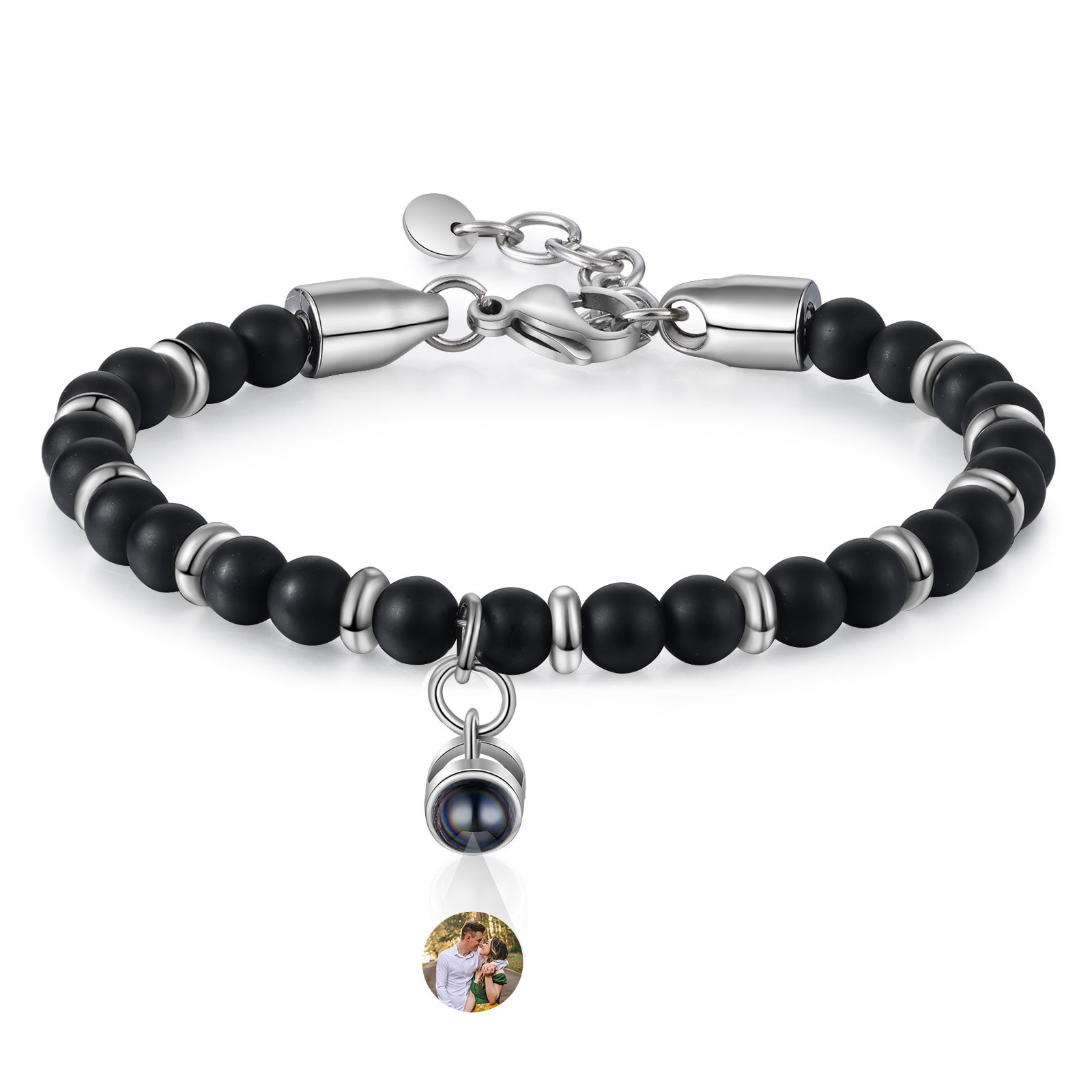 Bracelet Homme Projection de Pierres Photo Personnalisée