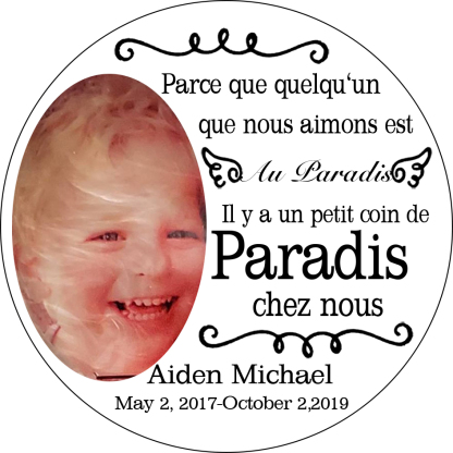 Boule transparente de plumes Ornements Prénom Personnalisé avec date et photo boule de noël | Jessemade