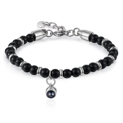 Bracelet Homme Projection de Pierres Photo Personnalisée