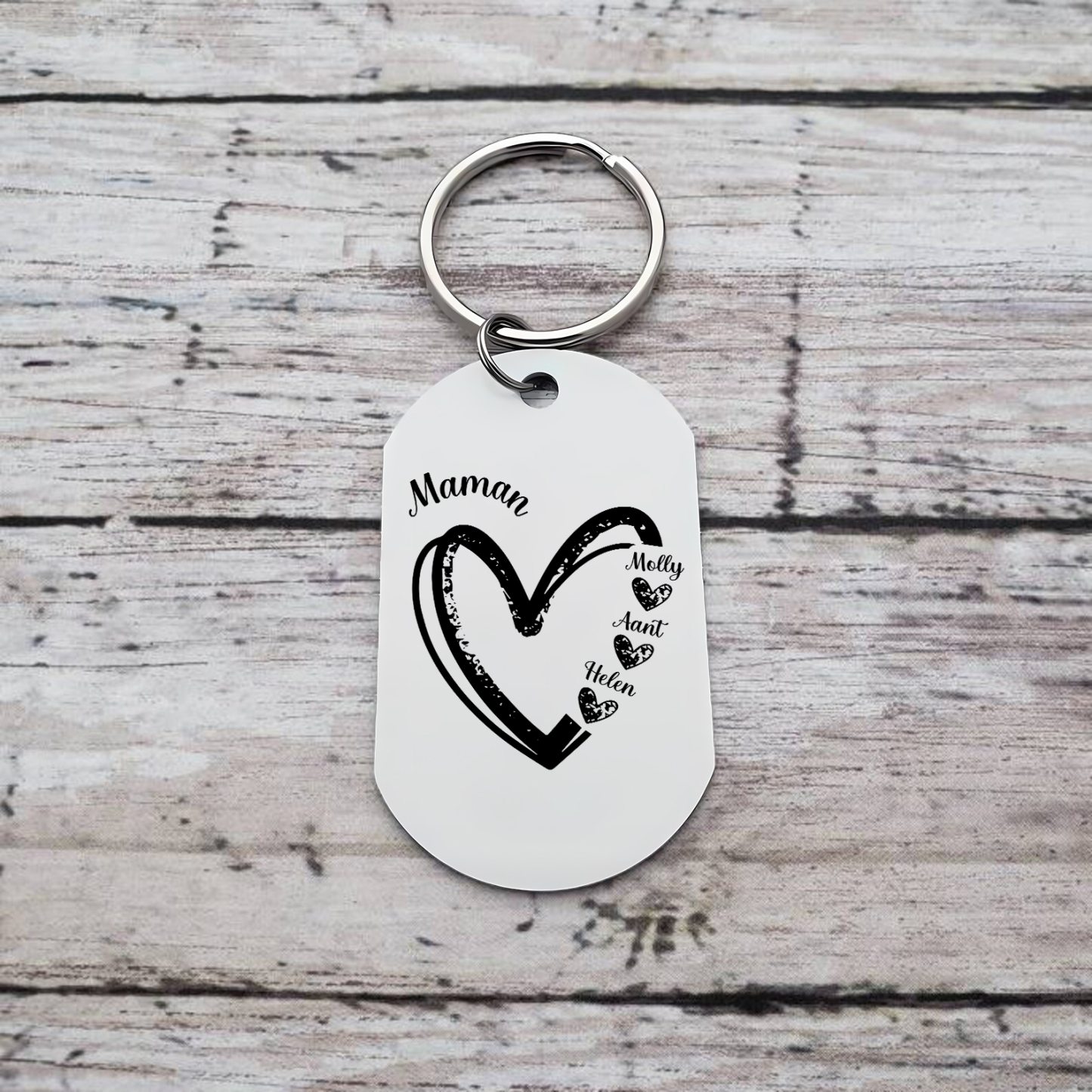 À Ma Maman - Porte-Clés Cœur 2-7 Noms Personnalisés