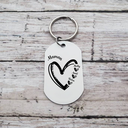 À Ma Maman - Porte-Clés Cœur 2-7 Noms Personnalisés
