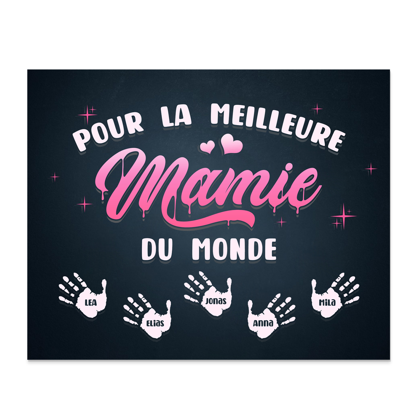 À ma Mamie - Cadre en Bois Arbre 1-6 Prénoms Personnalisés