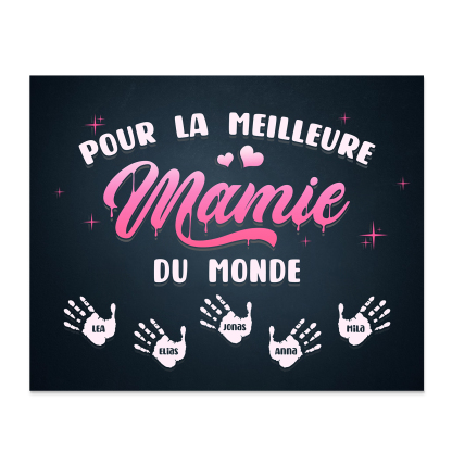 À ma Mamie - Cadre en Bois Arbre 1-6 Prénoms Personnalisés