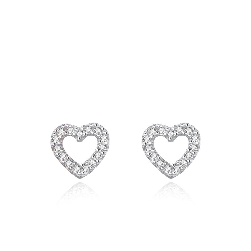 Boucles d'Oreilles Cœur Argent 925 pour Femmes