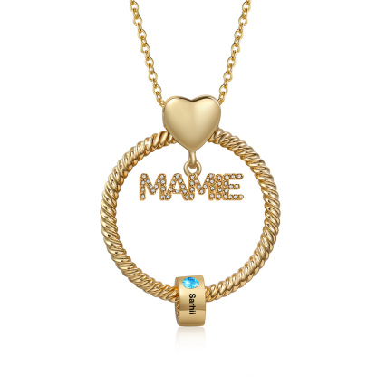 À ma Mamie - Collier Personnalisé avec 1-5 Prénoms et Pierre de naissance Collier Pendentif Or/Argent｜Jessemade