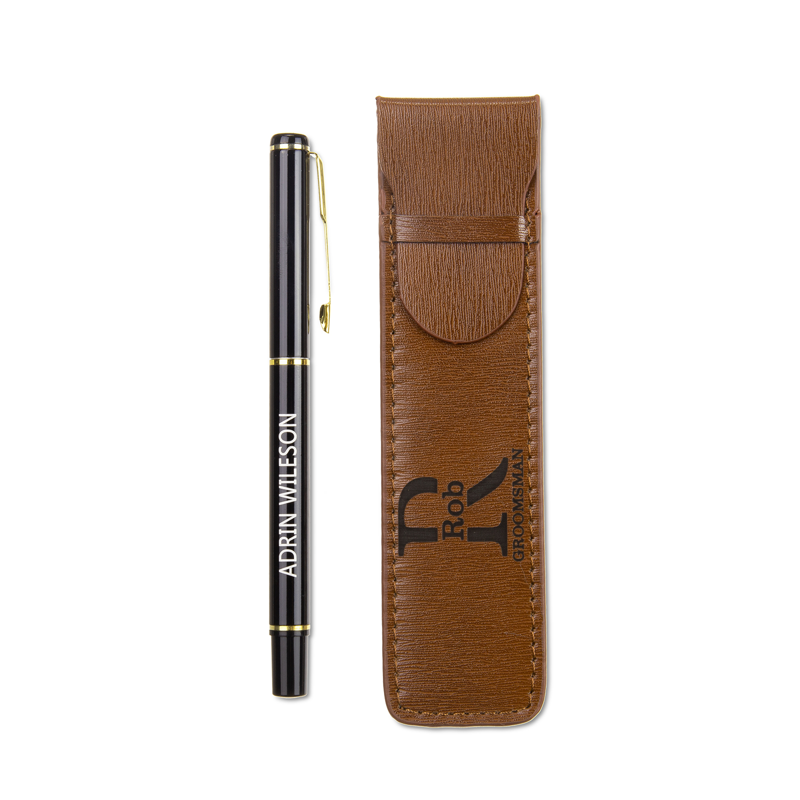 Jessemade FR Porte-Stylo en Cuir PU Prénom Personnalisé avec un stylo