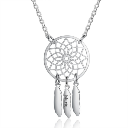 Collier Capteur de rêves 1 Prénom Personnalisé Attrape-Rêves