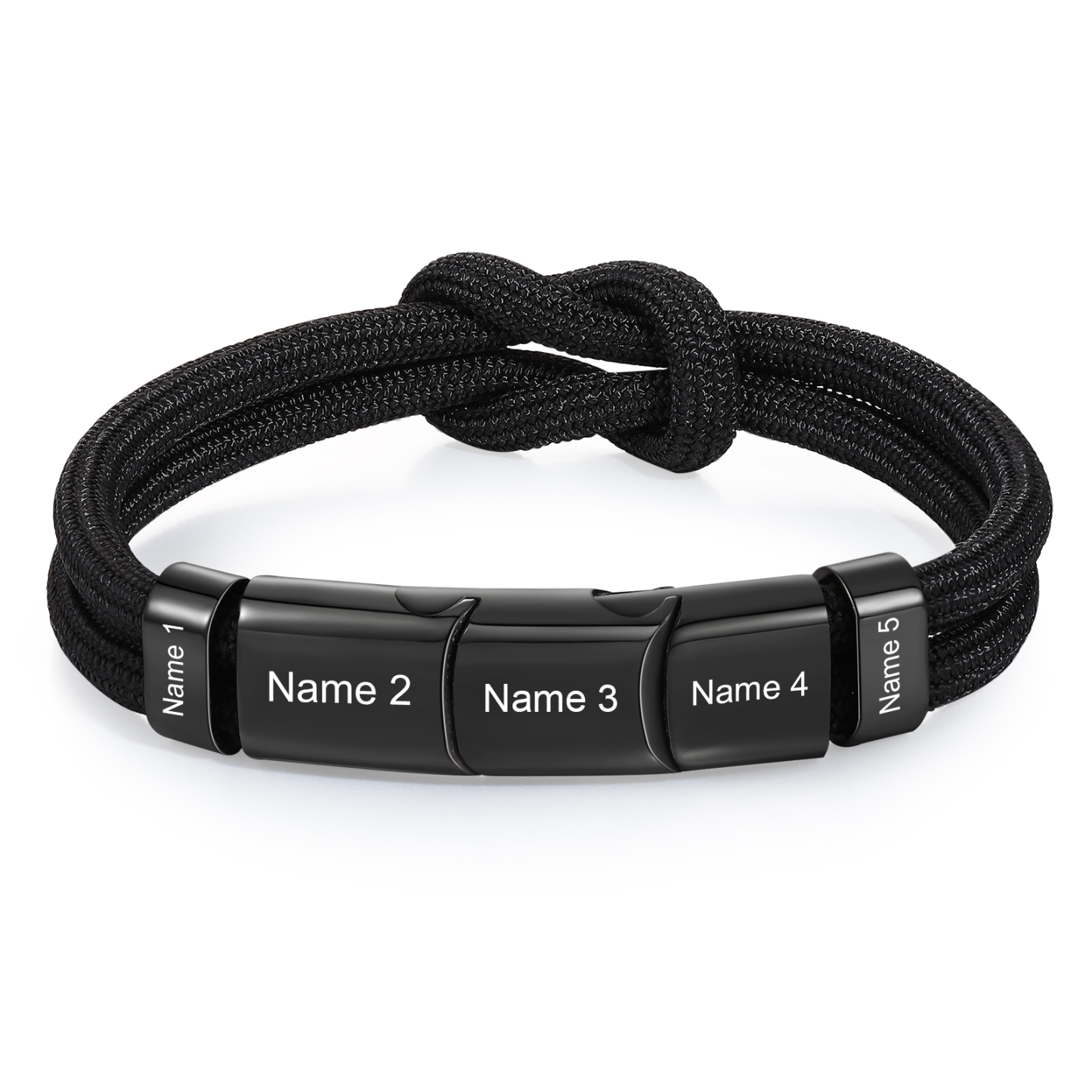 Bracelet Nœud 5 Prénoms Personnalisés pour Hommes