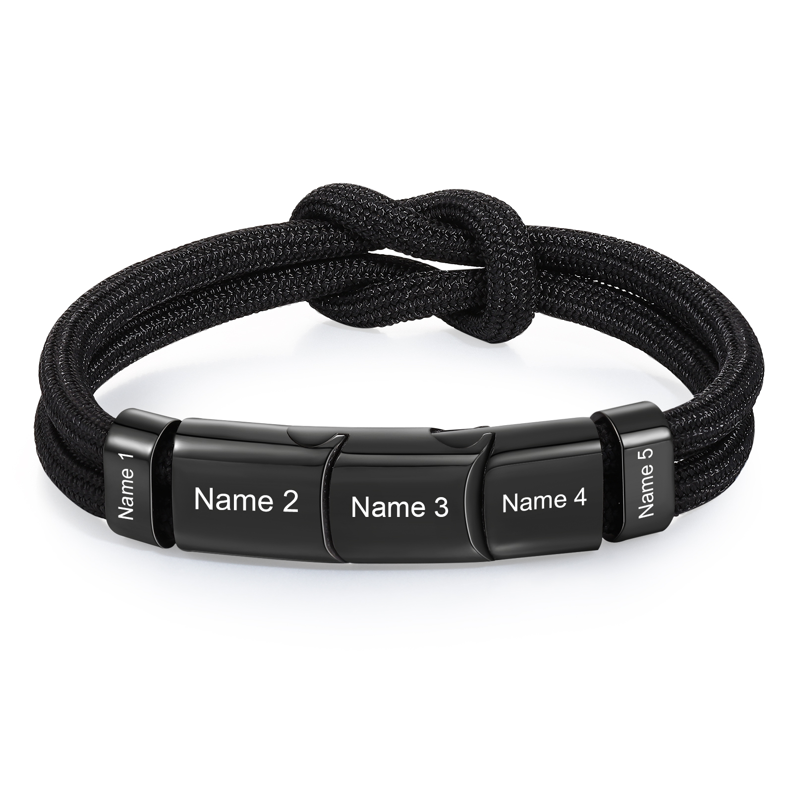 Bracelet Nœud 5 Prénoms Personnalisés pour Hommes