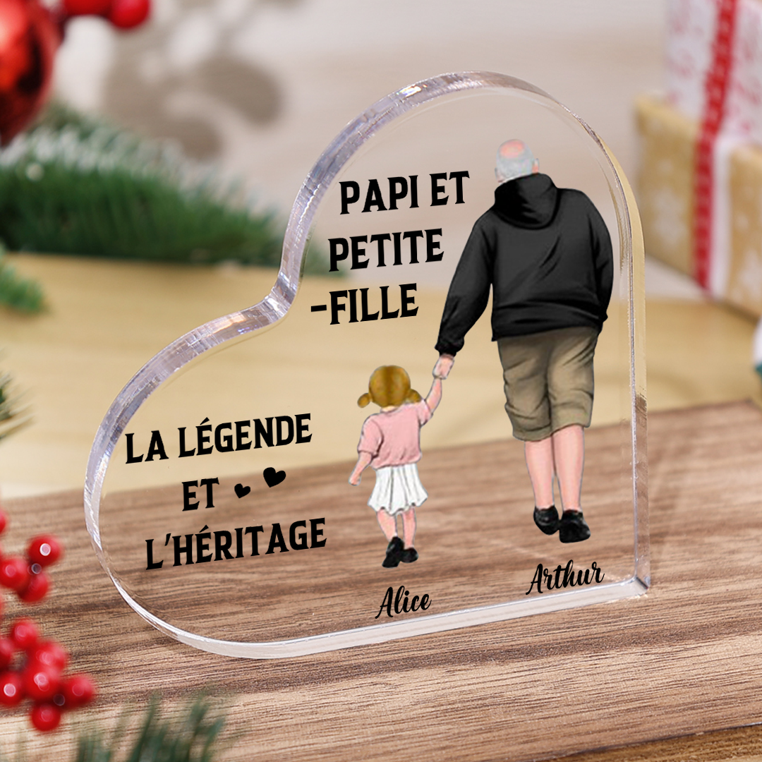 Dessous De Verre Personnalisé "Papy" - En Bois, 10x10cm, Cadeau Pour Fête Des Grands-pères, Noël