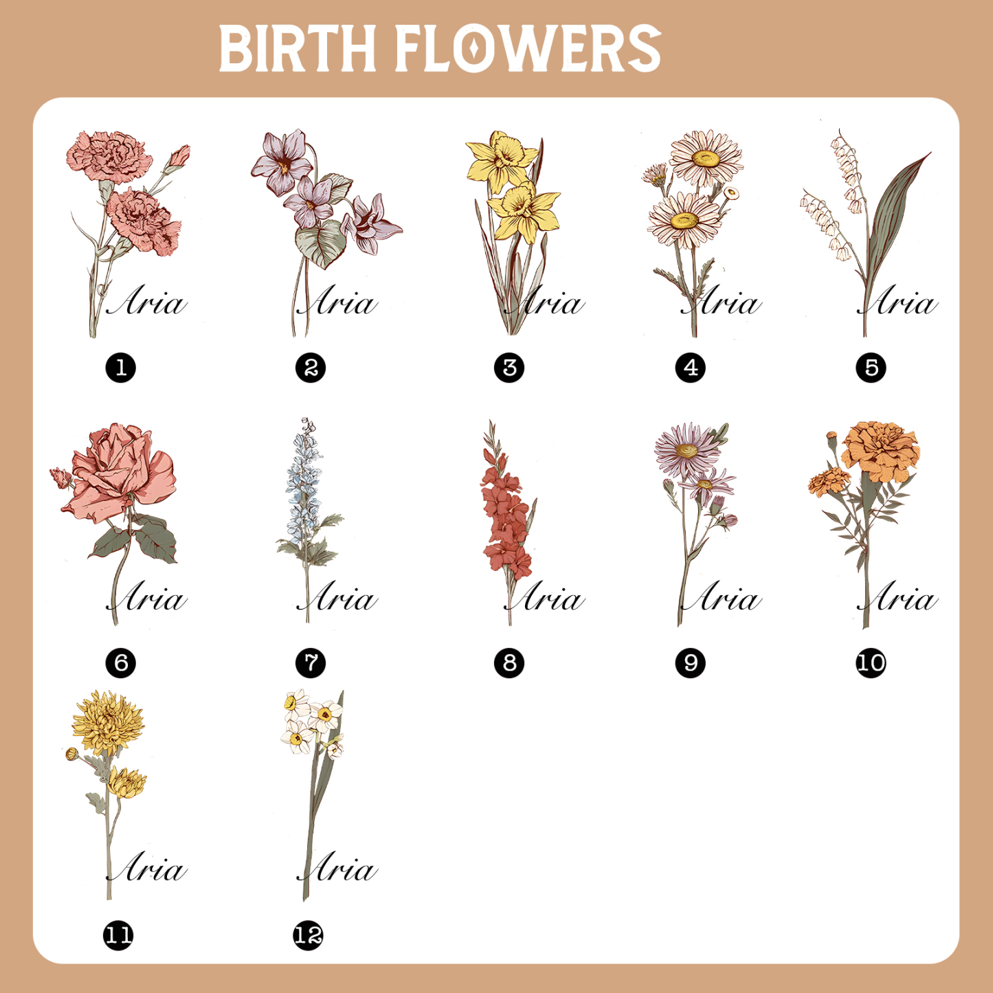 Tasse en Verre avec Paille Prénom Personnalisé avec Fleur de Naissance Cadeau de remise des Diplômes