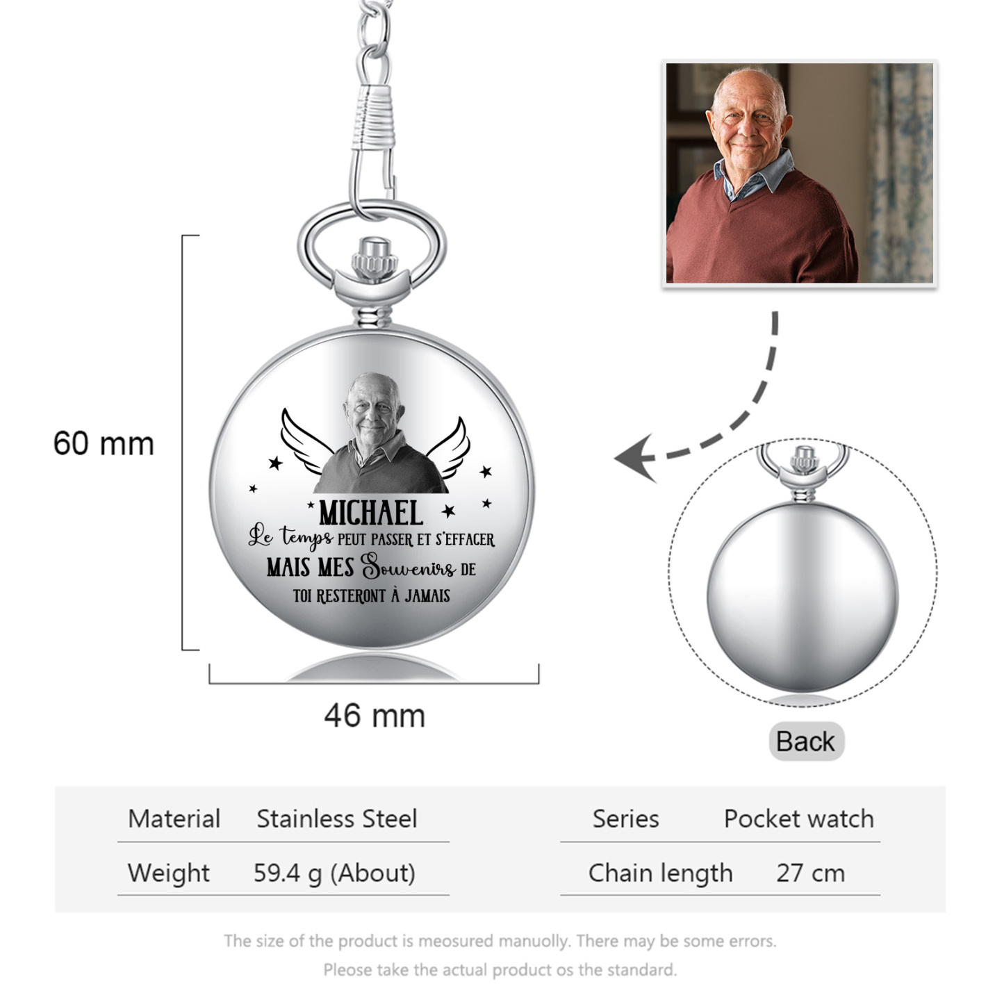 Montre de Poche Commémorative personnalisée avec Photo