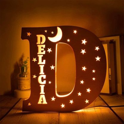 Lampe de chevet LED 26 lettres prénom personnalisé | Jessemade