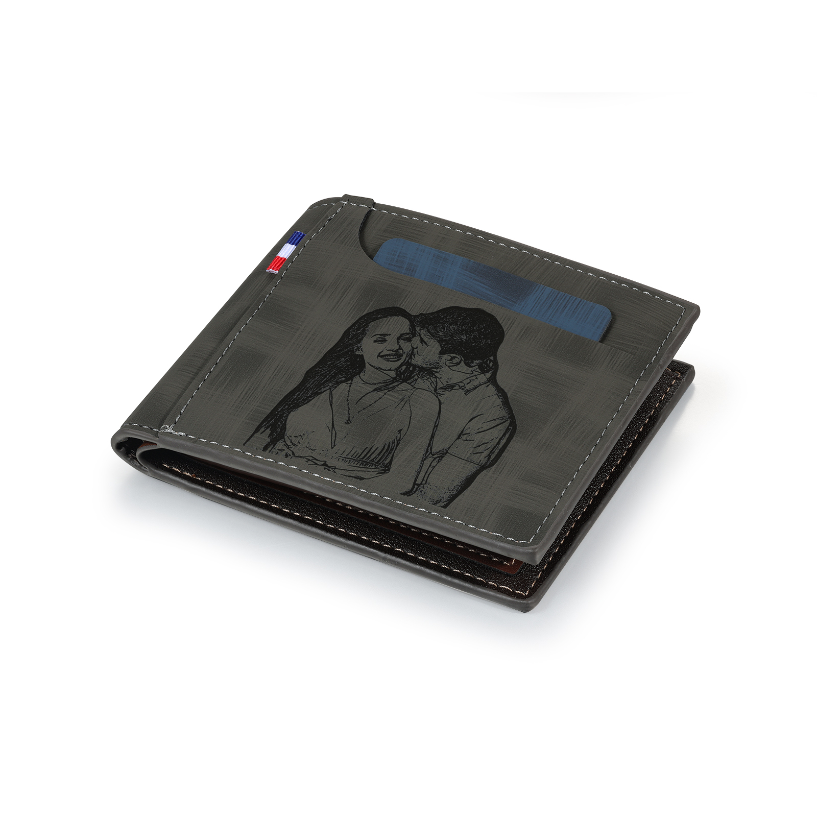 Portefeuille Classique 1 Prénom et Lettre Personnalisés avec Photo Porte-Monnaie Carte