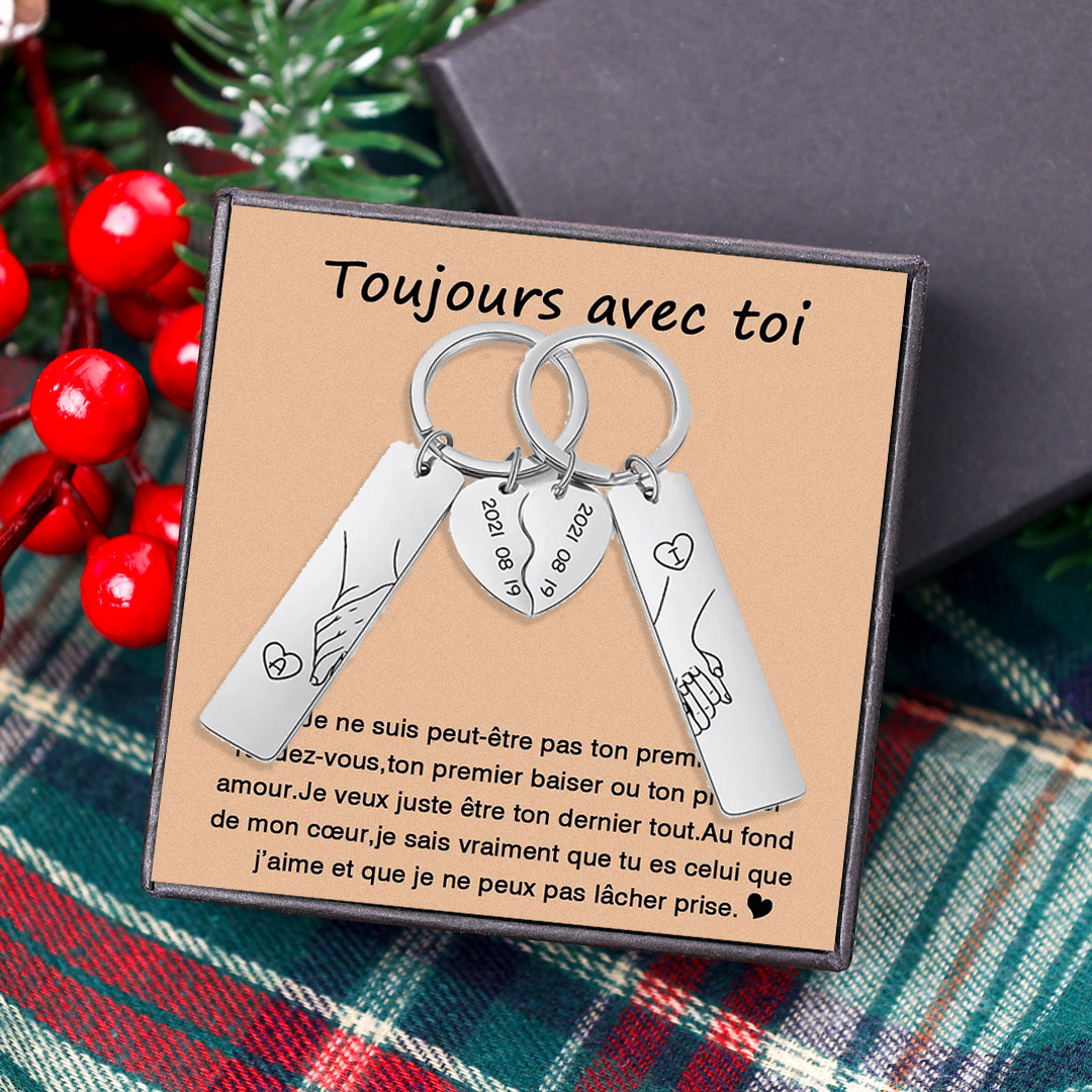À Mon Amour - Porte-Clés la main dans la main 2 Lettres Personnalisées