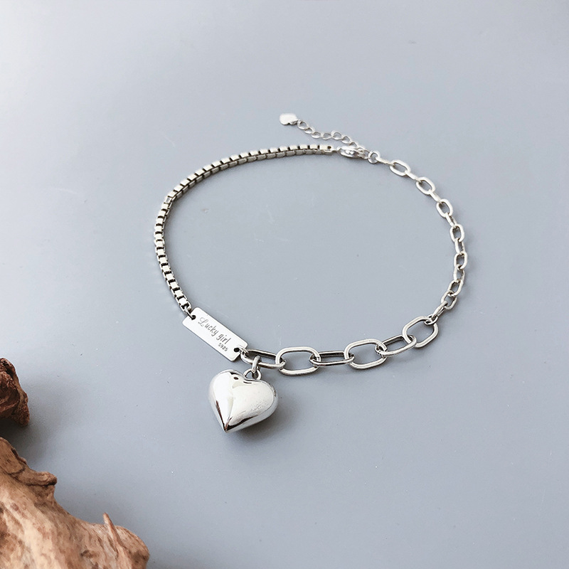 Bracelet de cheville Argent 925 Pendentif Cœur pour Femmes