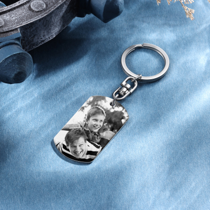 À Papa - Porte-clés gravé Poings 2 Prénoms Personnalisés avec Photo et Date | Jessemade