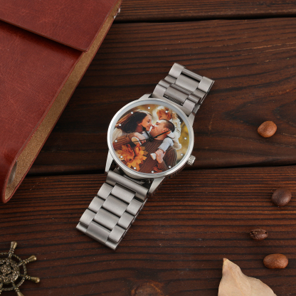 Montre Personnalisée Photo avec Gravure du prénom ou Message Bracelet