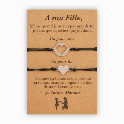 À Ma Fille-Bracelets Coeur Cadeau Rentrée Scolaire｜Jessemade