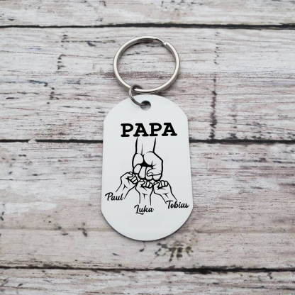 À mon Papa - 1-5 Noms Porte-Clés Poings Personnalisés avec Photo