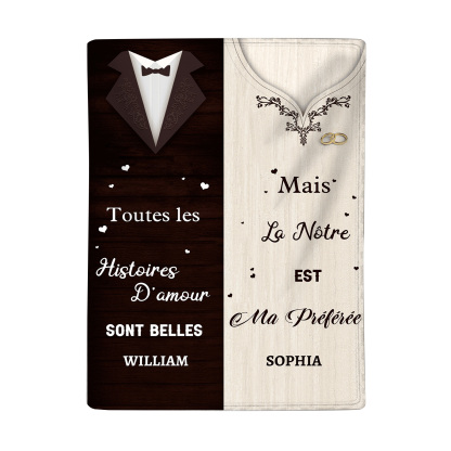 Couverture Plaids Polaire 2 Prénoms Personnalisés | Jessemade