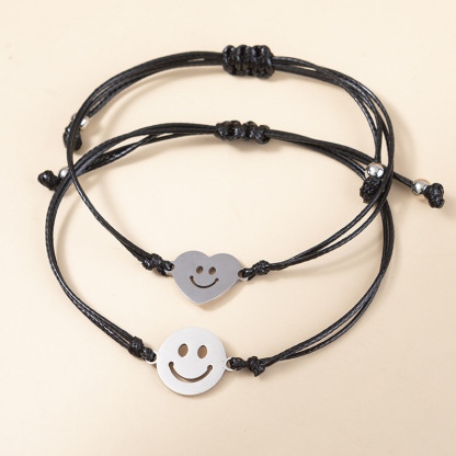 2PCS Ensemble de Bracelets Smiley Bracelet en Commun Cadeau Rentrée Scolaire Premier jour d’école｜Jessemade