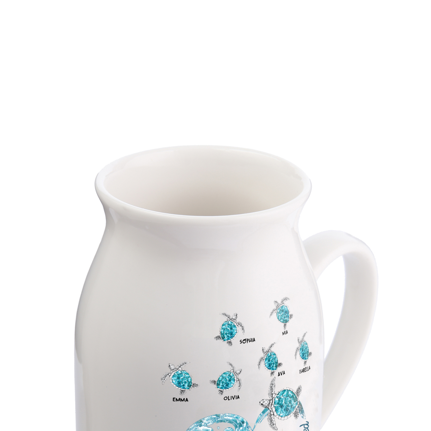 Vase à Fleurs Tortue de Mer 6 Prénoms Personnalisés avec 1 Texte Décoration de la Maison