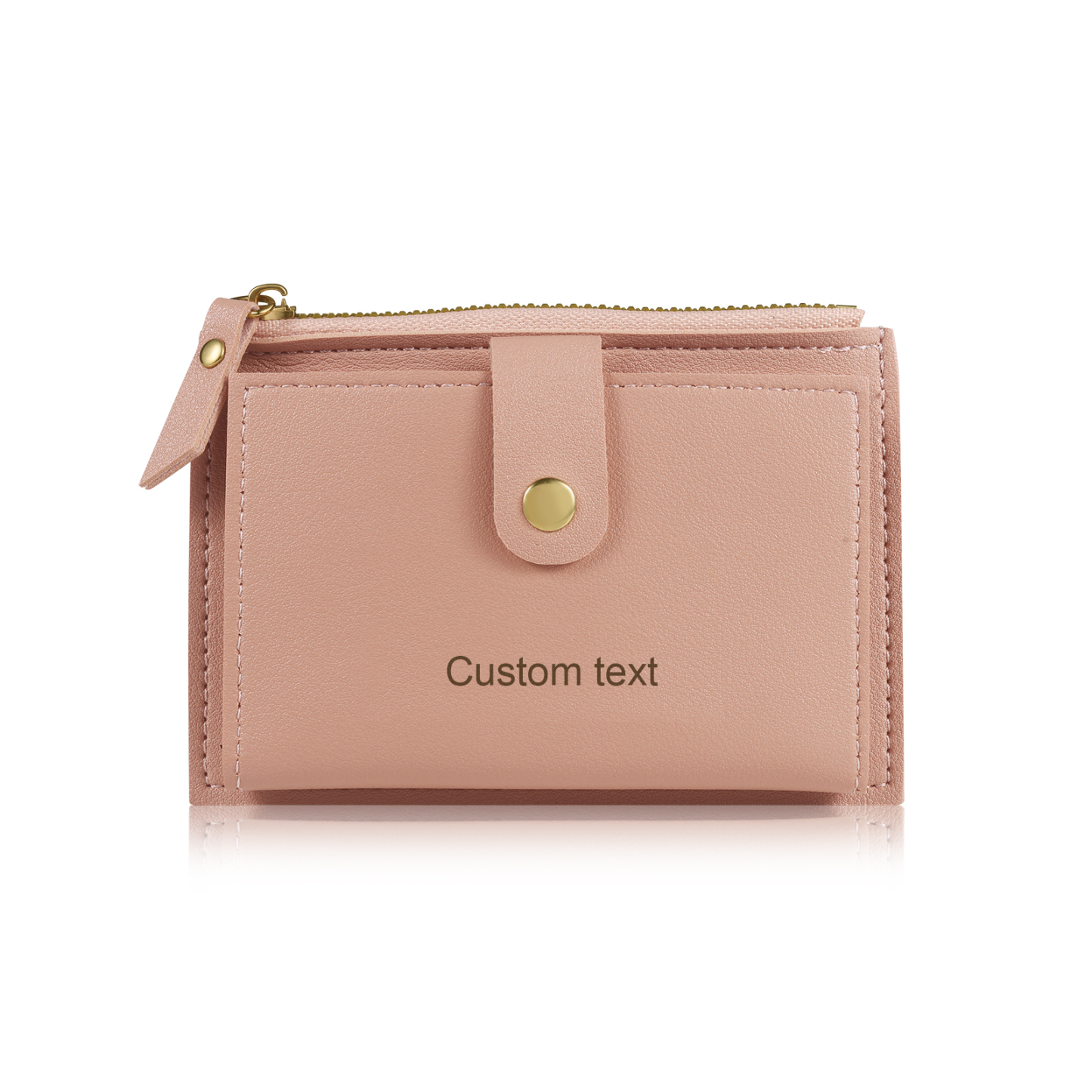 Portefeuille Femme Prénom et Texte Personnalisés avec Fleurs de naissance Porte-Monnaie Carte