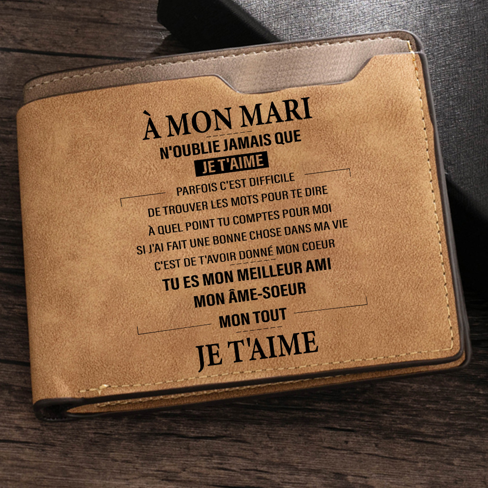 A Mon Mari - Portefeuille texte Personnalisé Classique Homme