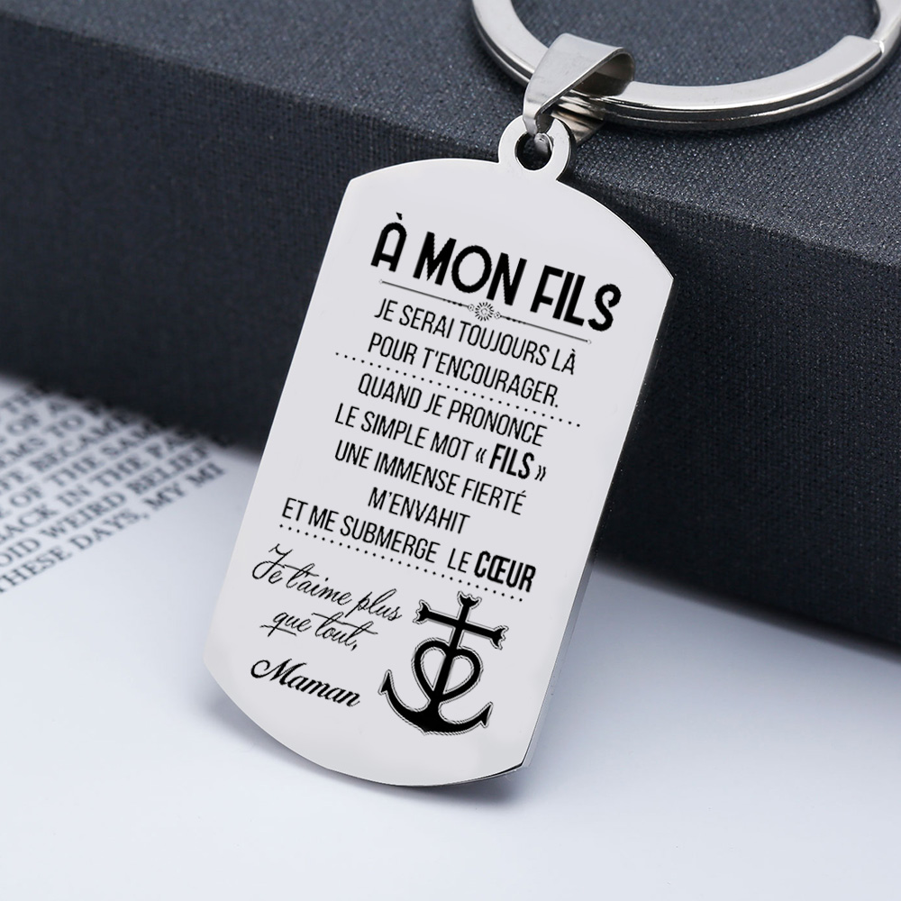 A mon fils - Maman-Porte-Clés Personnalisé texte