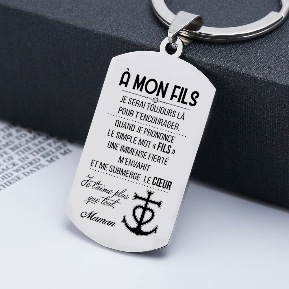 A mon fils - Maman-Porte-Clés Personnalisé texte