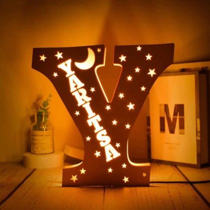 Lampe de chevet LED 26 lettres prénom personnalisé | Jessemade