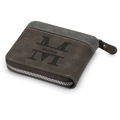 Portefeuille Classique 1 Prénom et Lettre Personnalisés avec Photo Porte-Monnaie Carte