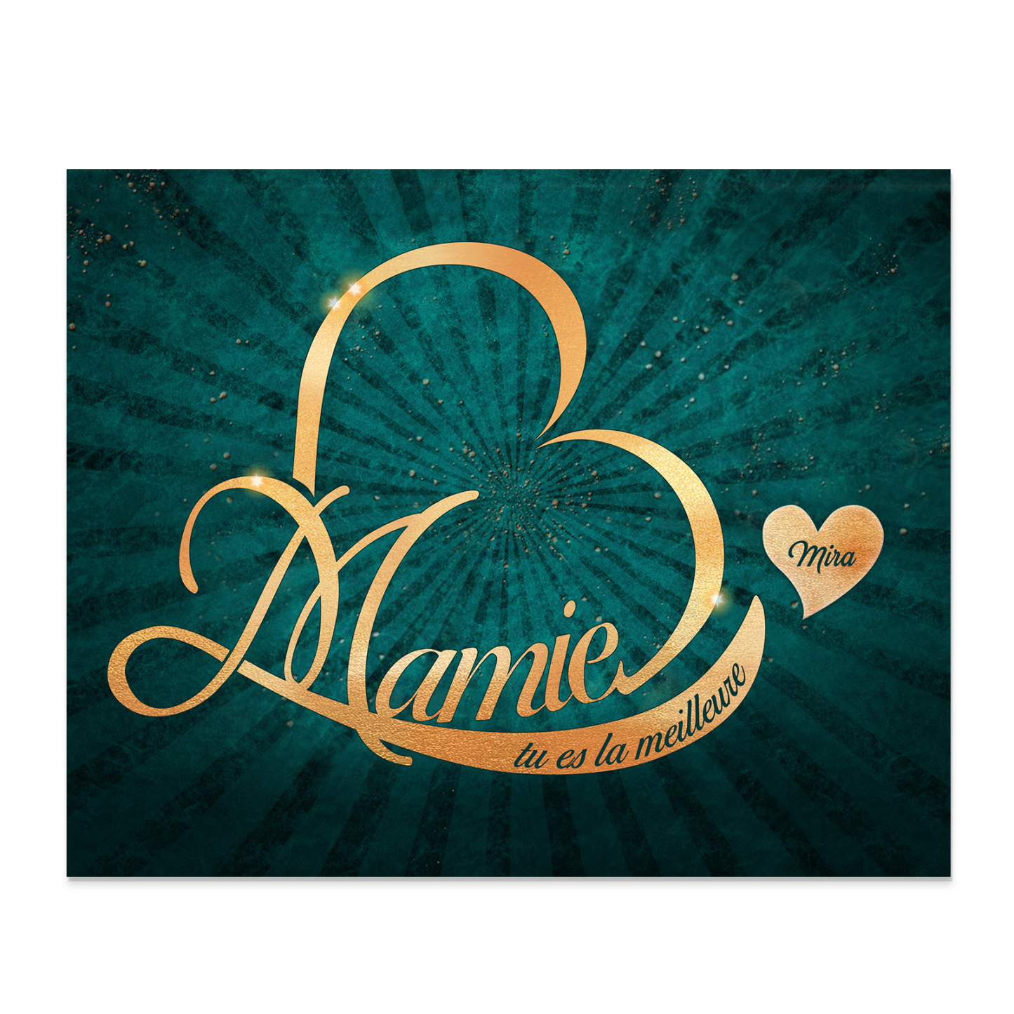 À ma Mamie - Cadre en Bois Cœur 1-6 Prénoms Personnalisés