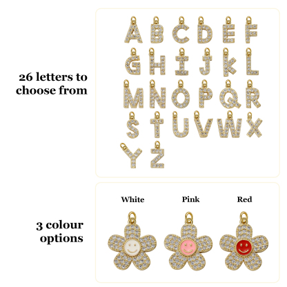 Collier Enfants Bébé Collier Fleur 1 Pierre de Naissance et 1 Lettre pour Fille Filleule