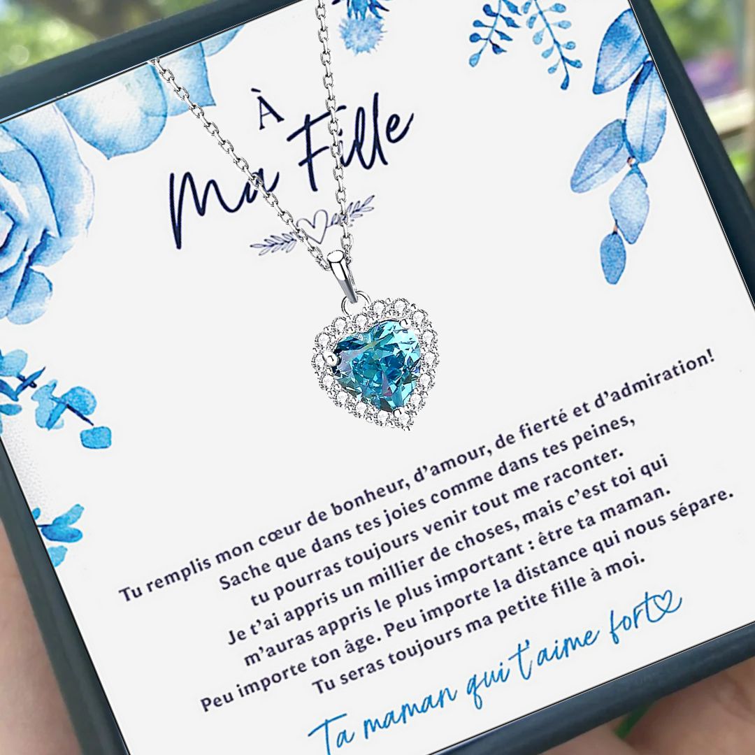 À Ma Fille-Collier en Argent 925 1 Pierre de Naissance