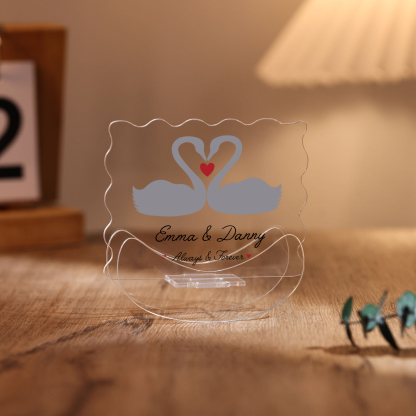 Ornements Panneau Acrylique 2 Prénoms Personnalisés avec Texte pour Couple