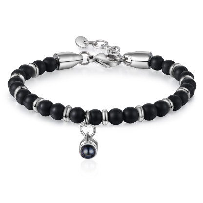 Bracelet Homme Projection de Pierres Photo Personnalisée