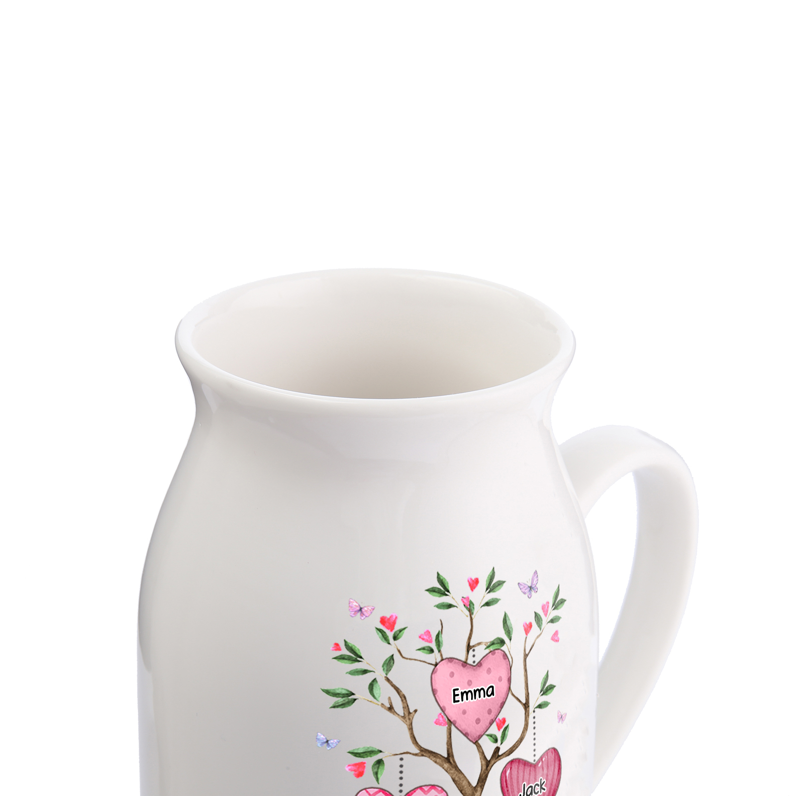 Vase à Fleurs Arbre 3 Prénoms Personnalisés avec Texte et Année Décoration de la Maison