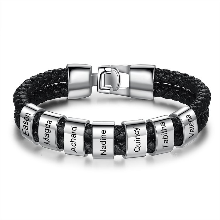 À mon Homme - 1-8 Noms Bracelet Cuir tressé Personnalisé Bracelet Homme