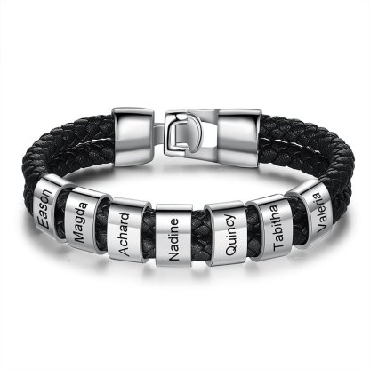À mon Homme - 1-8 Noms Bracelet Cuir tressé Personnalisé Bracelet Homme