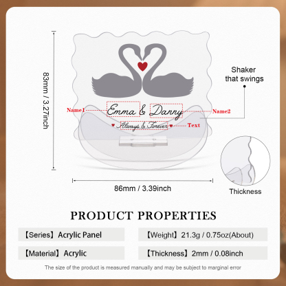 Ornements Panneau Acrylique 2 Prénoms Personnalisés avec Texte pour Couple
